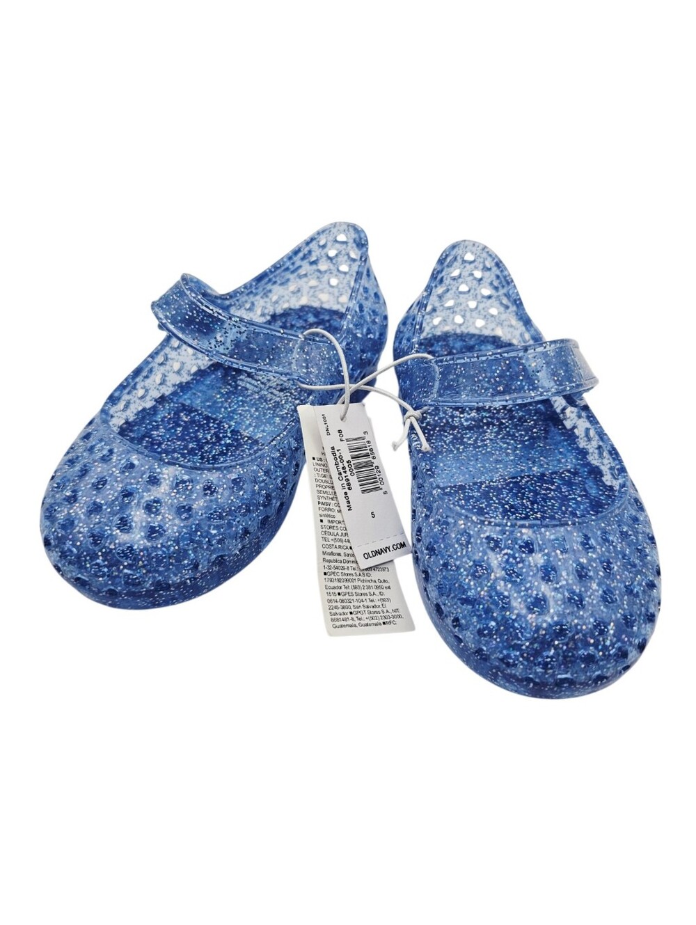 Old Navy Blue Glitter Jelly Flats NWT